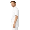Bluza medyczna męska ze stójką biała ze stójką szarą krótki rękaw roz.3XL